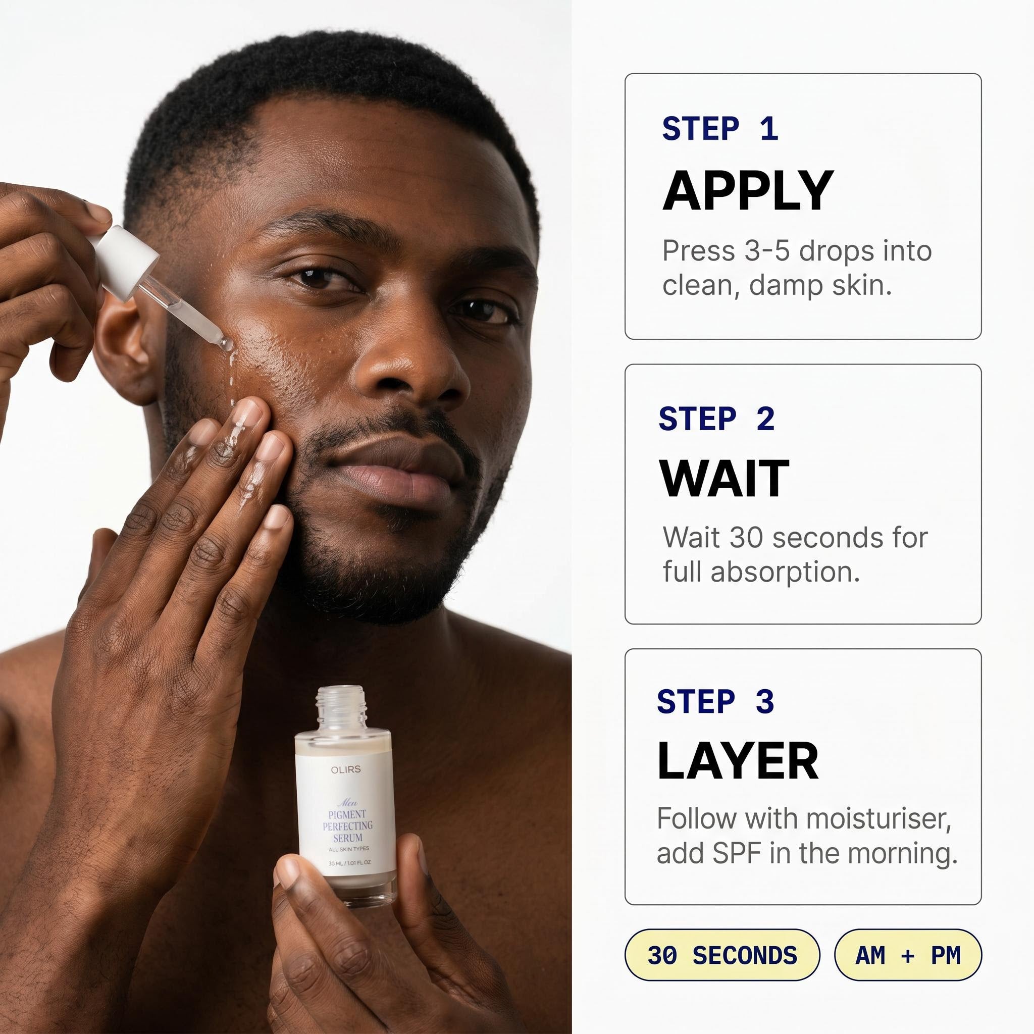 Pigment Perfecting Serum - How It Works | OLIRS Men's Skincare